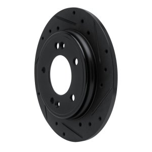 Hyundai Elantra Brake Rotor (1) - Rear Right - R1 Concepts - Drilled & Slotted - Black - `17-`25